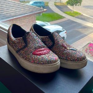 Chiara Ferragni Sneaker, black with multi colored glitter